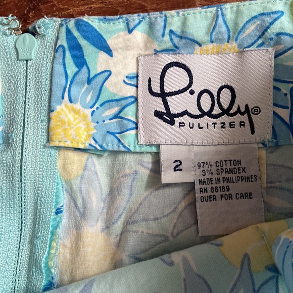 Vintage Lilly Pulitzer Blue Daisy Tennis Mini Skirt - Picture 3 of 6